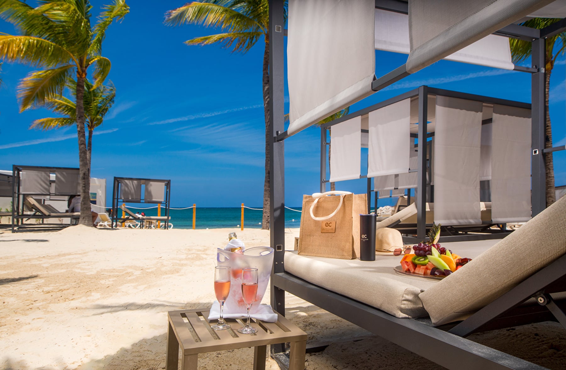 Elite Club beach cabanas at Hotel Riu Palace Jamaica